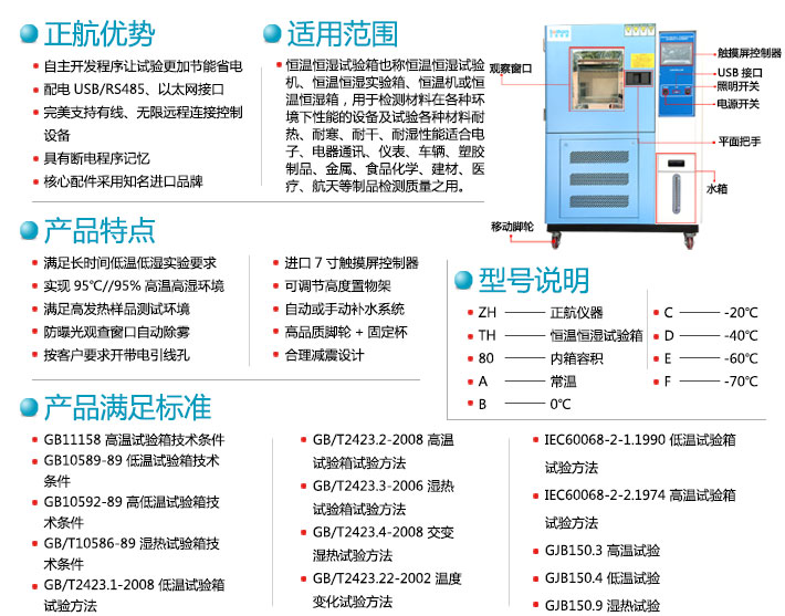 正航藍色烤漆恒溫恒濕試驗箱優勢說明